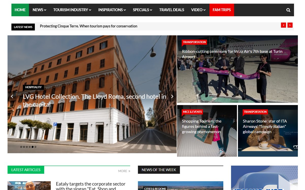 Home page del portale Italiabsolutely